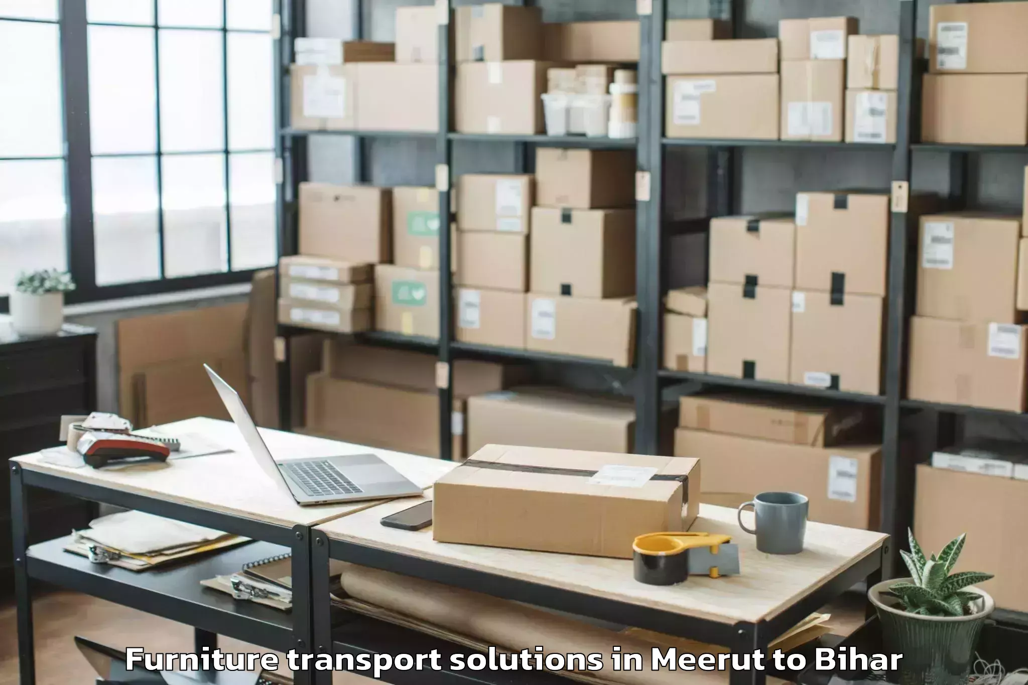 Book Meerut to Fulwariya Furniture Transport Solutions Online